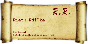 Rieth Réka névjegykártya